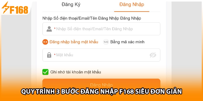 Quy trình 3 bước đăng nhập F168 siêu đơn giản